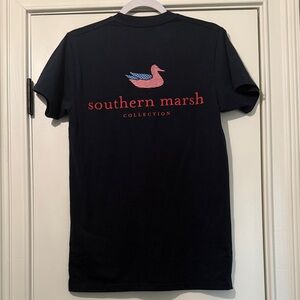 Southern Marsh Dark Blue Tee with Red Accents